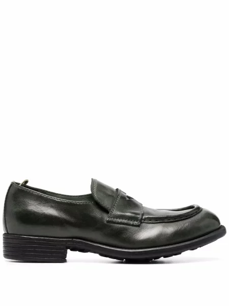 Pantofi loafer Officine Creative din piele verde