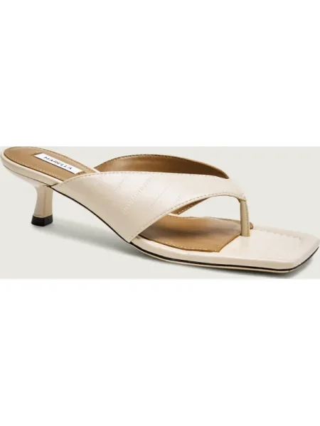 Șlapi Marella din piele bej