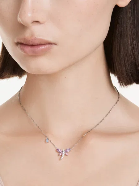 Swarovski náhrdelník dámsky kovový zirkónový Ariana Grande x Swarovski fialová