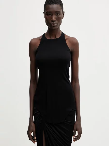 Rick Owens Lilies Basic top cu vâscoză pentru femei negru