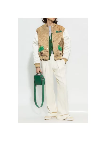 Kurtka bomber Rhude pikowany żółty
