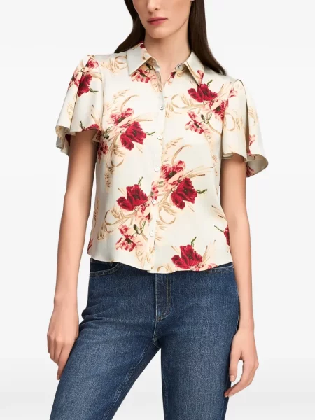 Cămașă Cinq A Sept cu model floral cu imagine albastru