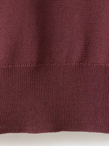 Sweter z cienkiej dzianiny z kołnierzykiem polo kasztanowy Kobieta XXS MANGO