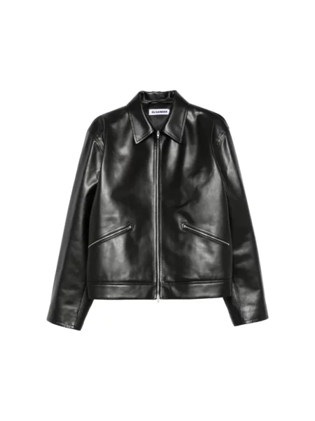 Kurtka skórzana Jil Sander czarna