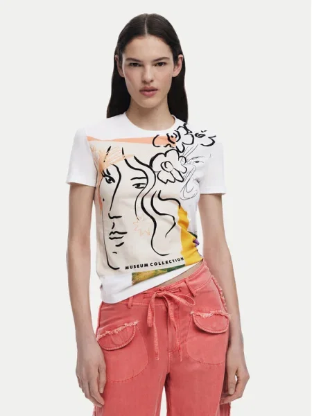 Тениска Desigual COLLECTION бяло
