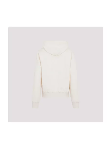 Bluza z kapturem Jil Sander z kapturem z nadrukiem beżowa