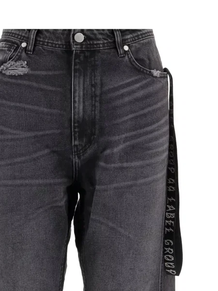 Pantaloni 44 Label Group zdrențuiți negru
