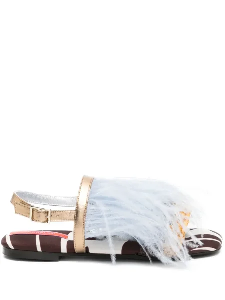 Sandale La Doublej cu pene albastru