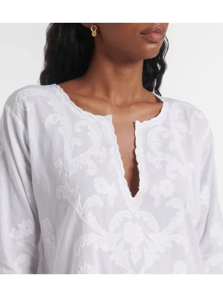 Rochie Juliet Dunn cu broderie alb
