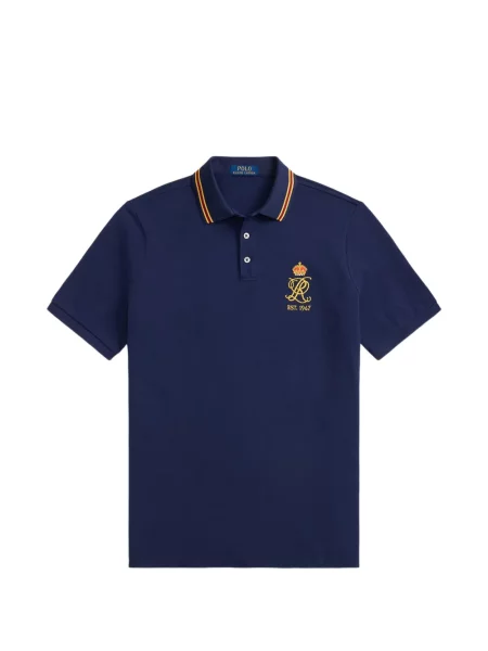 Frotir prugasta polo majica Polo Ralph Lauren s vezom plava
