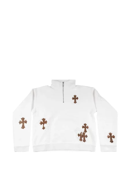 Hanorac Chrome Hearts cu imagine cu model leopard alb