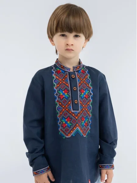 Детская рубашка Folk Moda синяя