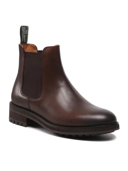 Kotníková obuv s elastickým prvkem Polo Ralph Lauren hnědé