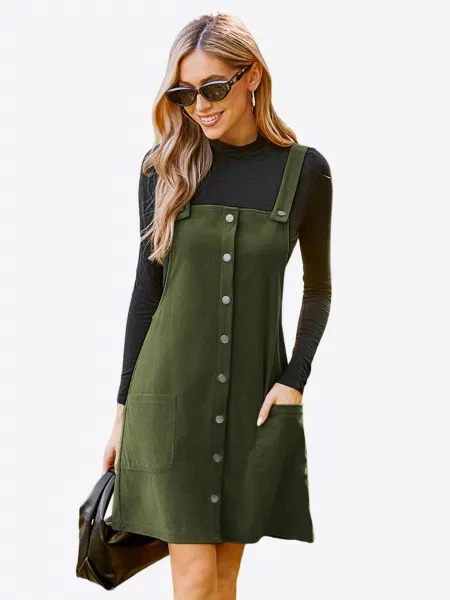 Cupshe Šaty Corduroy' zelená