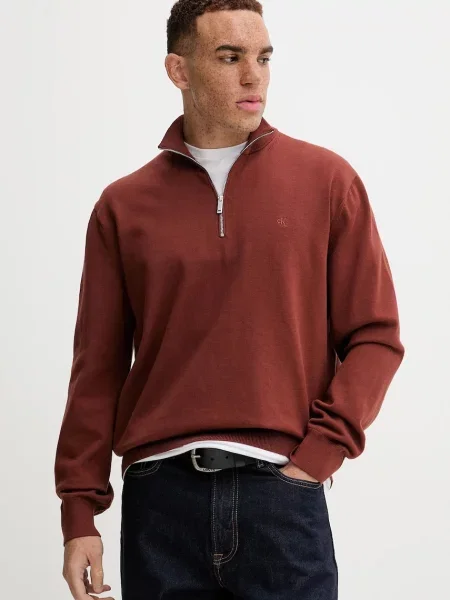 Пуловер Calvin Klein от лека материя синьо