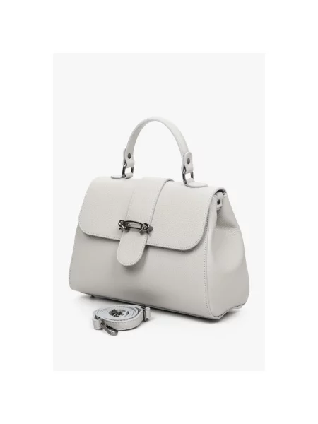 Сумка шкіряна світло-сіра Estpo сіра