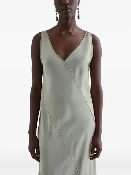 Rochie Jil Sander cu decolteu în V de cristal de costum
