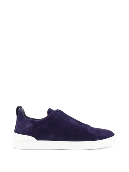 Sneakerși Zegna din piele de căprioară violet