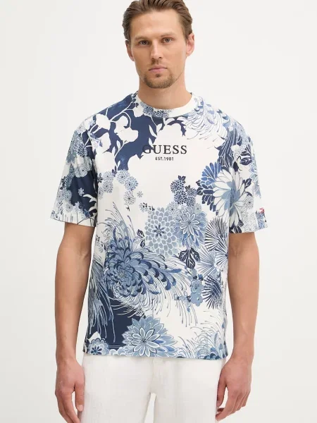 Guess tricou pentru bărbați din albastru