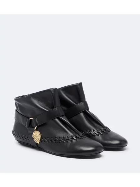 Cizme scurte Pucci din piele negru
