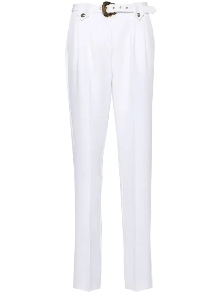 Pantaloni Versace Jeans Couture cu cataramă alb