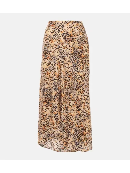 Fusta maxi Isabel Marant din satin bej
