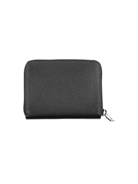 Lniany portfel Tommy Hilfiger elegancki czarny
