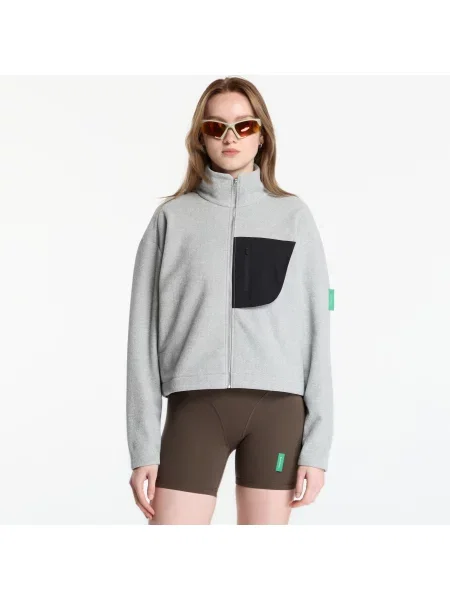 Φούτερ District Vision Cropped Brushed Fleece Melange Grey M γκρι