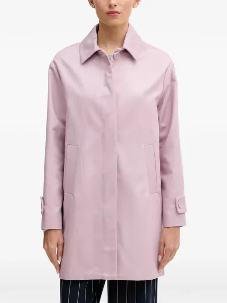 Palton Benetton din țesătură twill roz