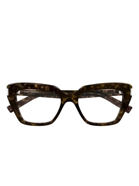Ochelari de soare Saint Laurent Eyewear cu imprimeu geometric maro