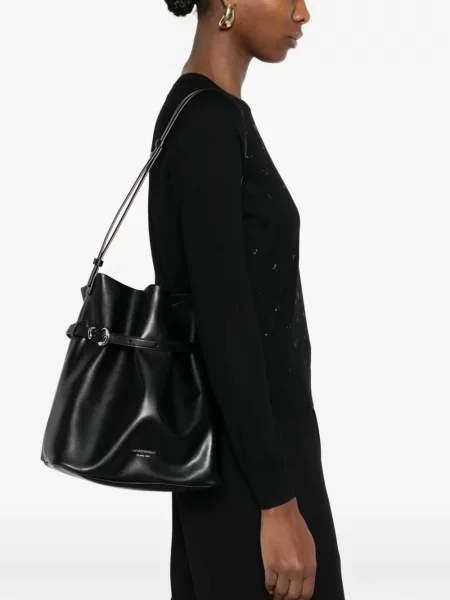 Remenčić torbica bucket Emporio Armani sa kopčom crna