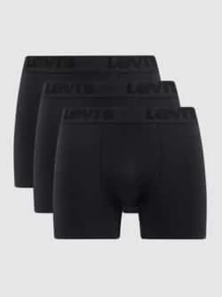 Obcisłe bokserki z dodatkiem streczu w zestawie 3 szt. Levi's czarne
