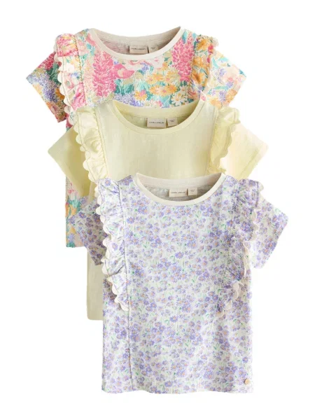 LAURA ASHLEY Tricou pastel / verde măr / mov lavandă / roz galben