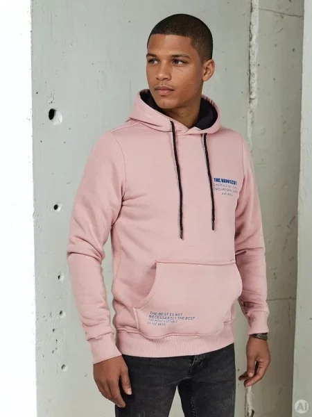 Bluza z kapturem Dstreet różowa