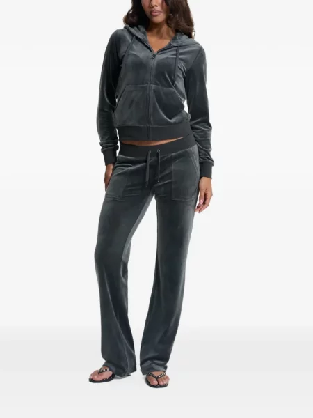 Суичър с качулка Juicy Couture бродиран сиво