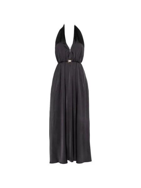 Cu centură rochie midi Maje cu gât halter albastru