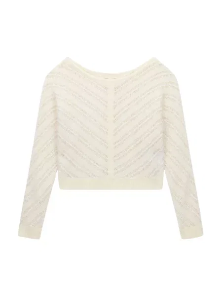 Sweter Guess z cekinami wełniany biały