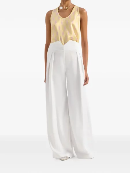 Pantaloni Genny plisate alb
