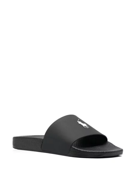 Slip on sandály Polo Ralph Lauren s potiskem černé