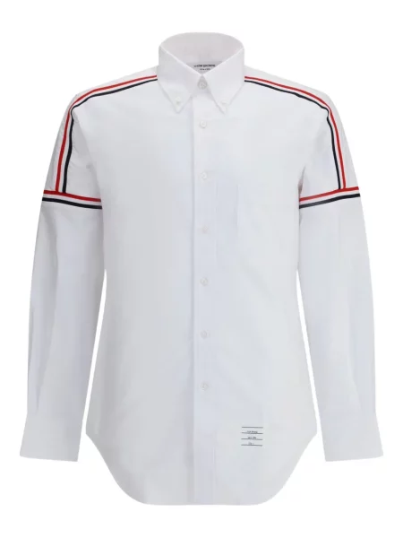 Pruhovaná dlouhá košile Thom Browne bílá