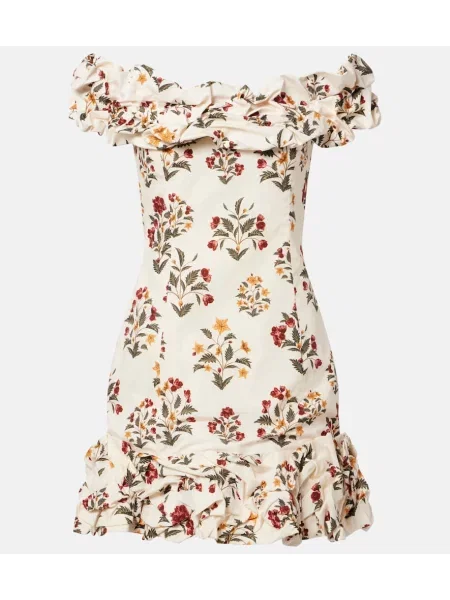 Rochie Agua By Agua Bendita cu model floral cu volane alb