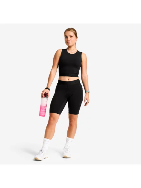 Legginsy fitness cardio Domyos krótkie czarne