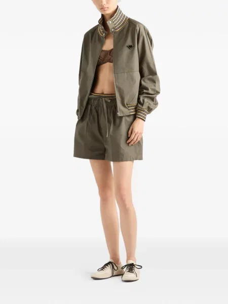 Pantaloni scurți Prada din poplin verde