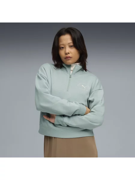 Krótka bluza PUMA Class z zamkiem Odzież Light Moss XXS