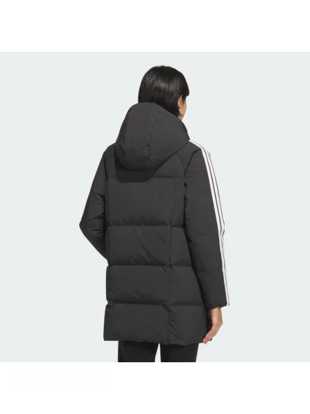 Pruhovaná péřová bunda Adidas bílá