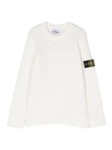 Bluza nierozpinana dziecięca Stone Island biała