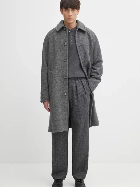 Вовняне пальто A.P.C. manteau gaston сірий