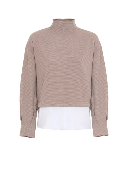 Anou Anou Pulover roz alb