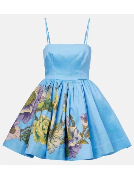 Rochie Alemais cu model floral albastru