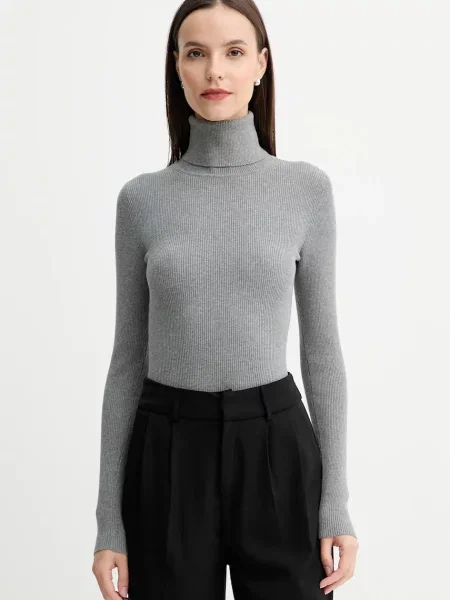 Calvin Klein Jeans sweter lekki z golfem szary